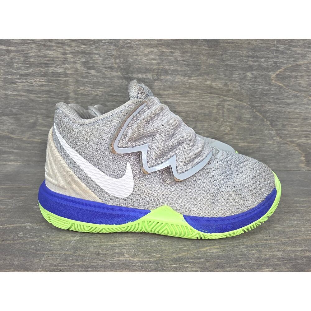 Nike Kyrie 5 Wolf Grey Lime Blast (TD) Shoes Size 7C Toddlers